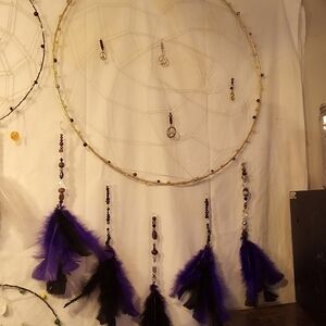Large purple and black dream catcher by colorful creations